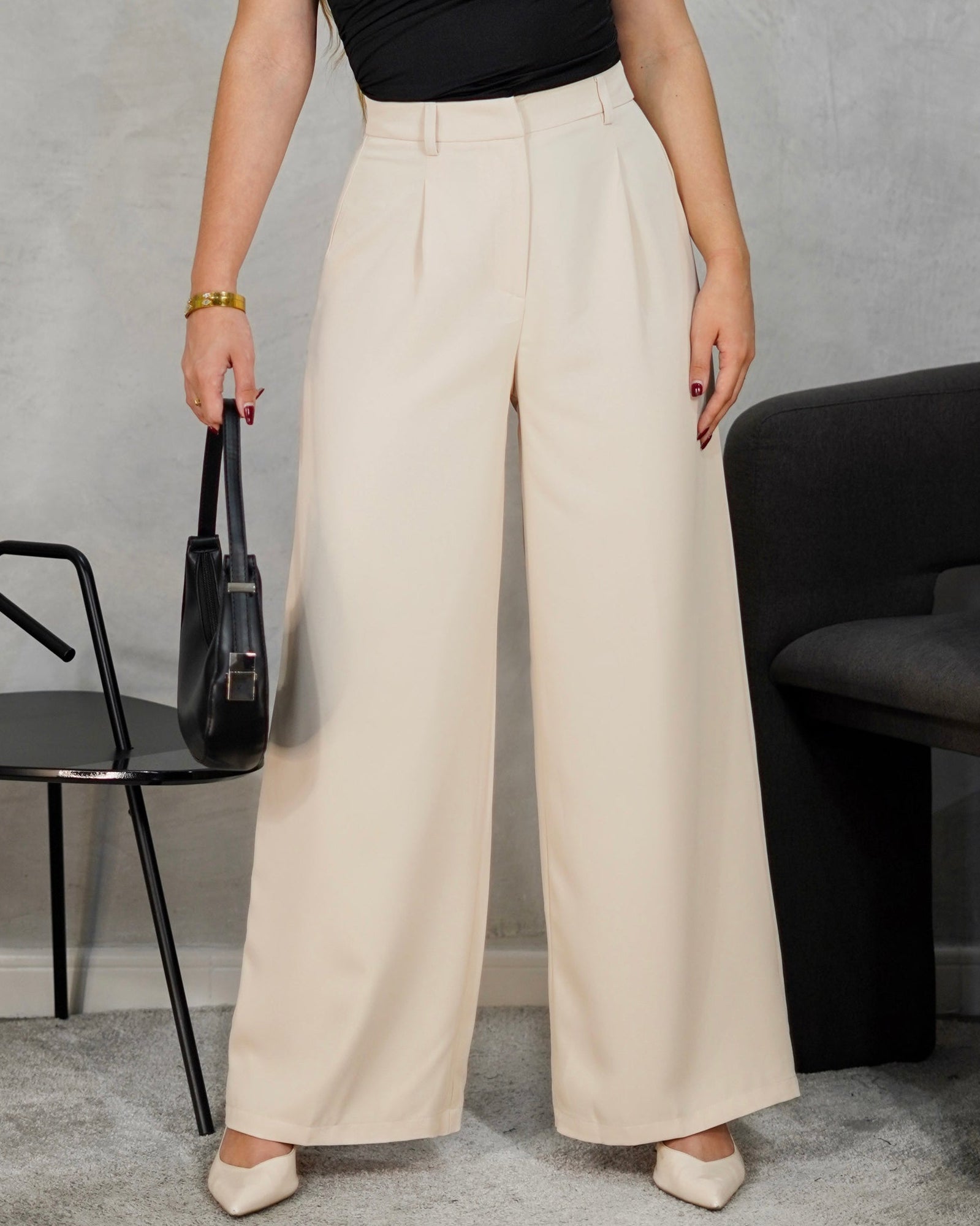 Pantalón Ancho de pinzas sin boton