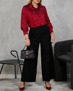 Camisa satinada de botones