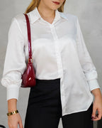 Camisa satinada de botones