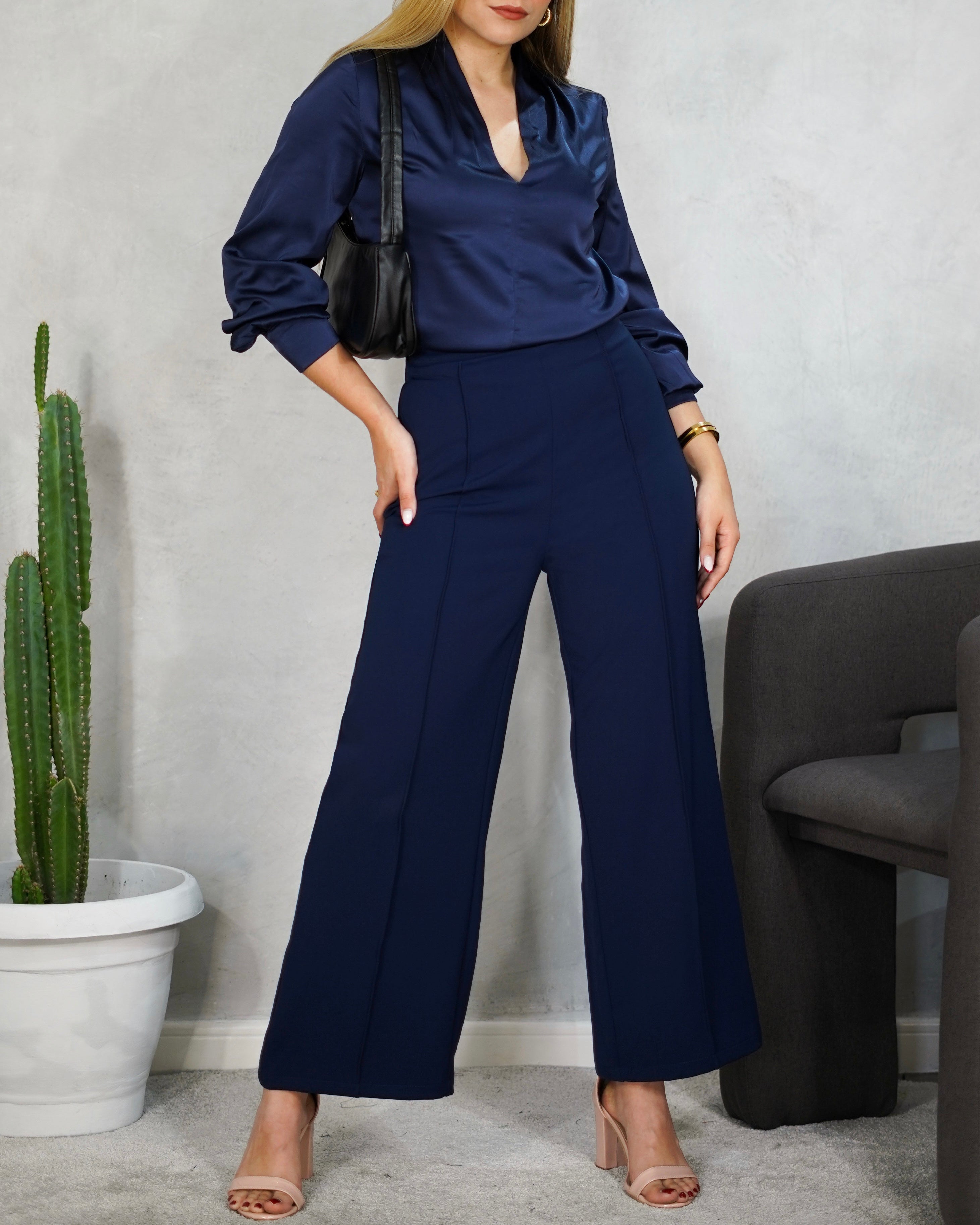 Blusa de seda manga larga