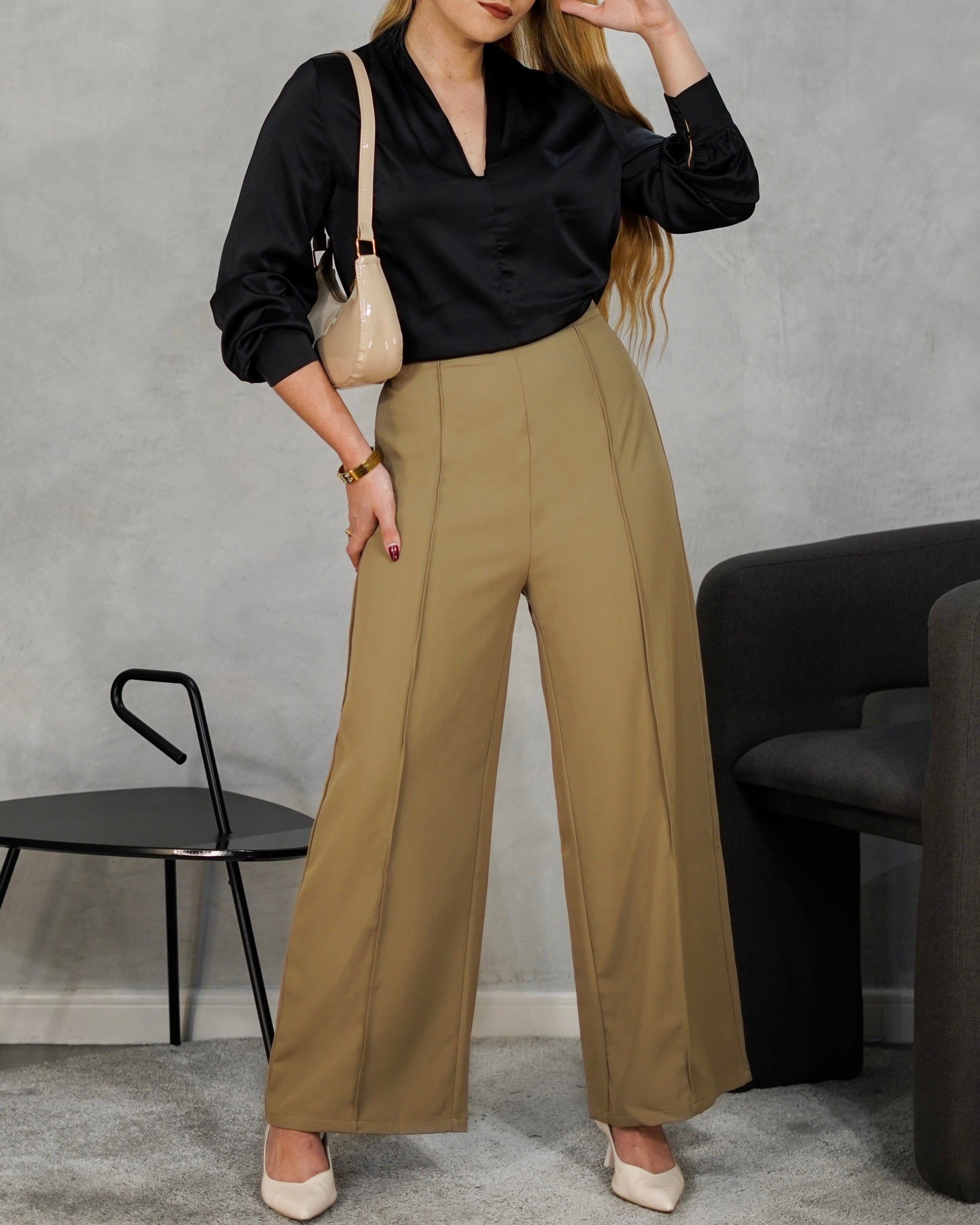 Blusa de seda manga larga