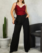 Blusa satinada de tiras finas