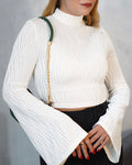 Blusa manga larga cuello tortuga con textura
