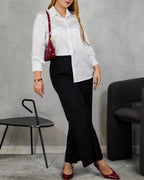Camisa satinada de botones
