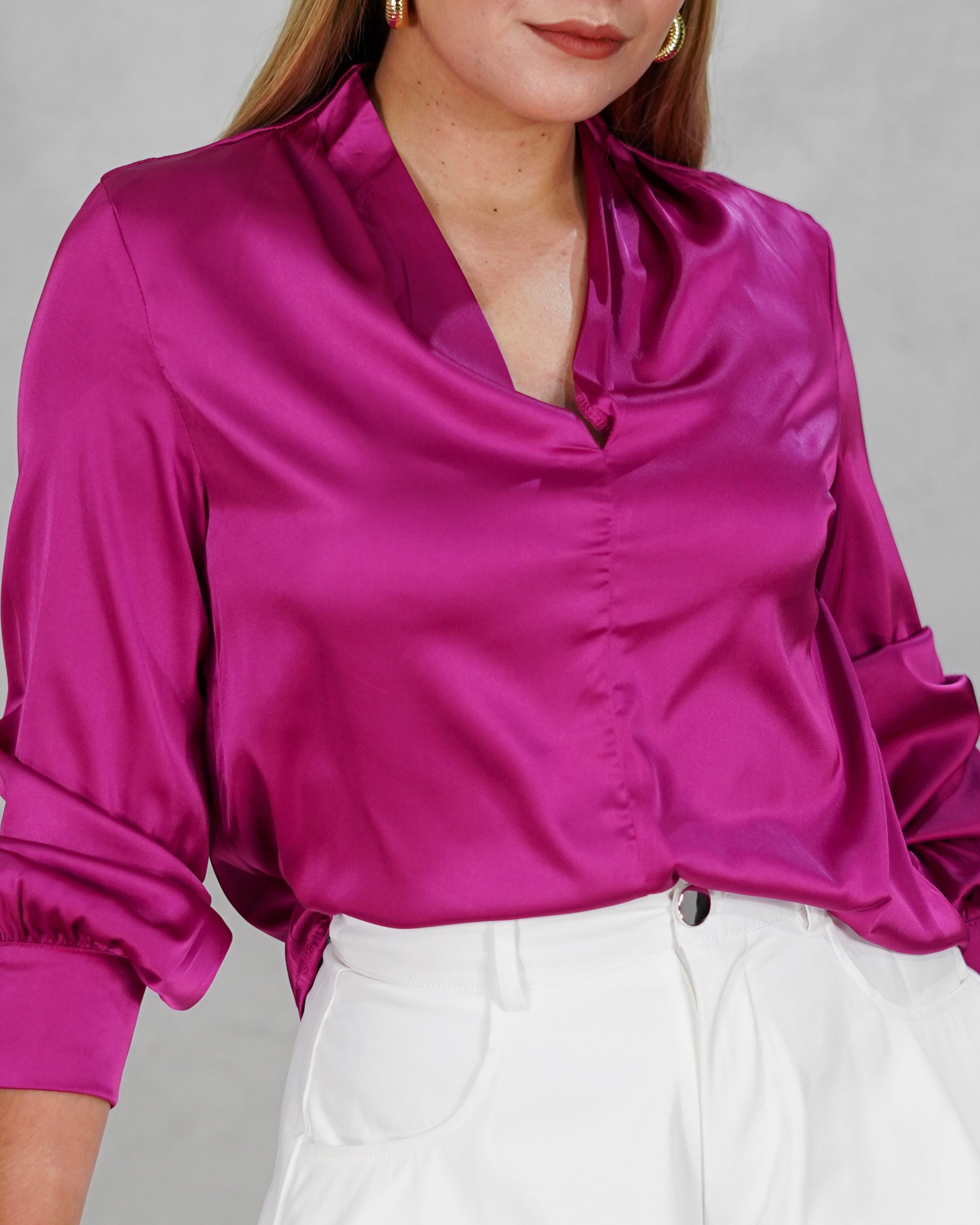 Blusa de seda manga larga