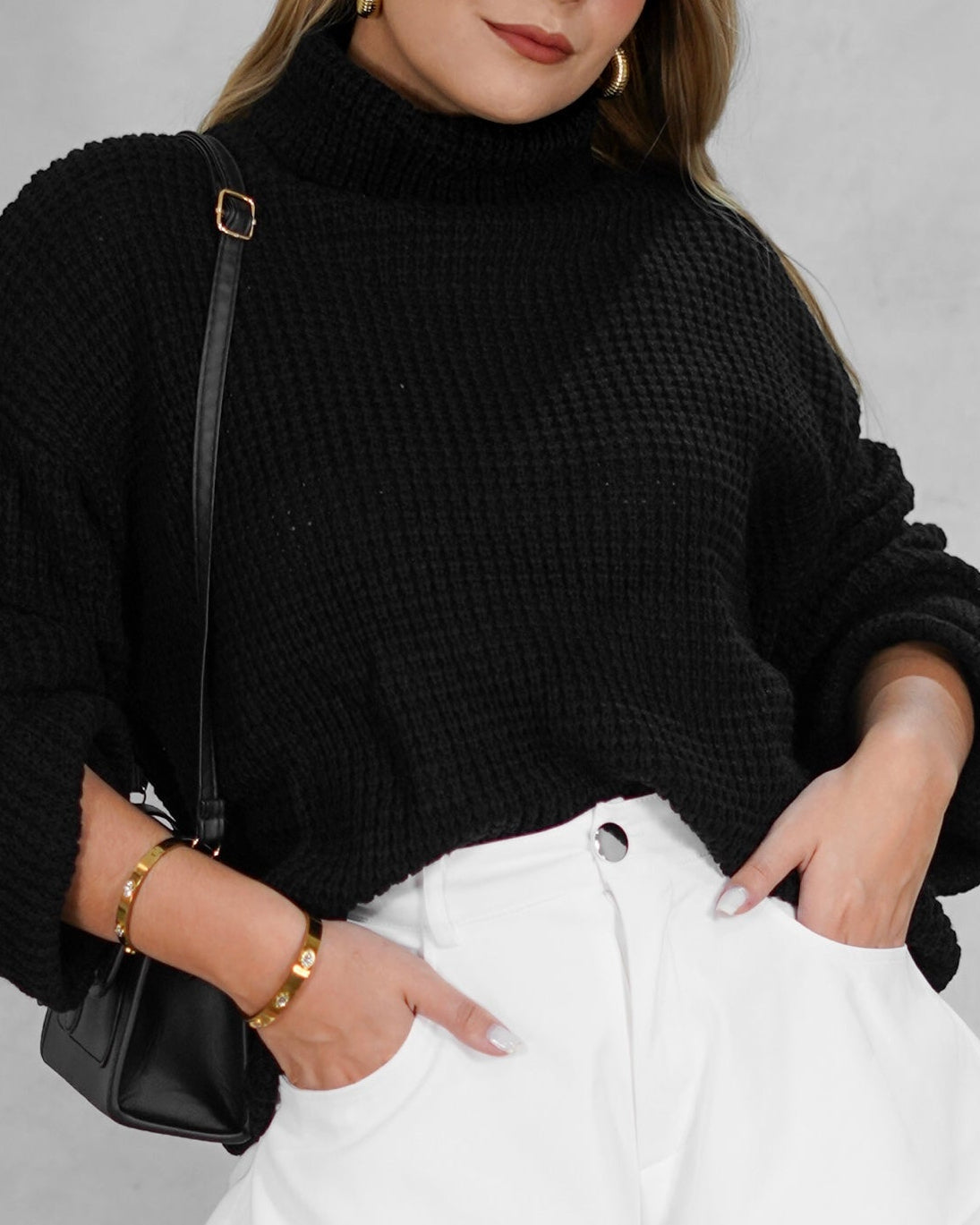 Sweater tejido cuello tortuga