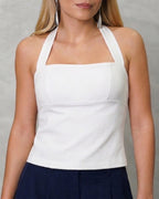 Blusa pegada de tira al cuello