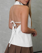 Blusa sin mangas de dos tiras atrás