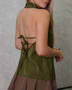 Blusa sin mangas de dos tiras atrás