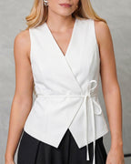 Blusa cruzada de tira amarrada