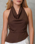 Blusa cuello bobo de espalda escotada con una tira