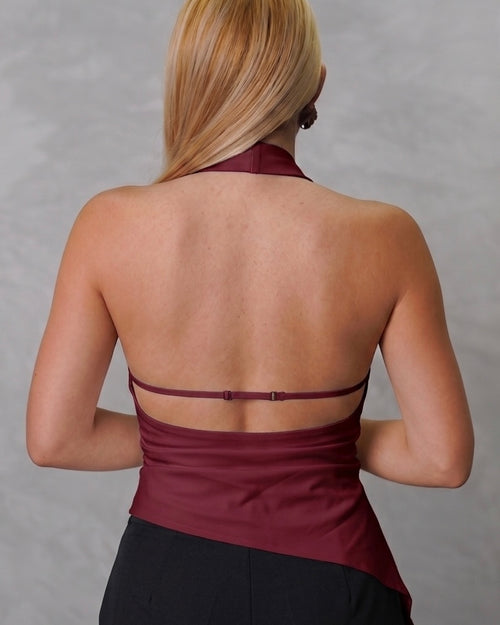 Blusa cuello bobo de espalda escotada con una tira
