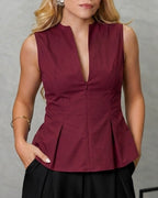 Blusa ajustada con cierre frontal