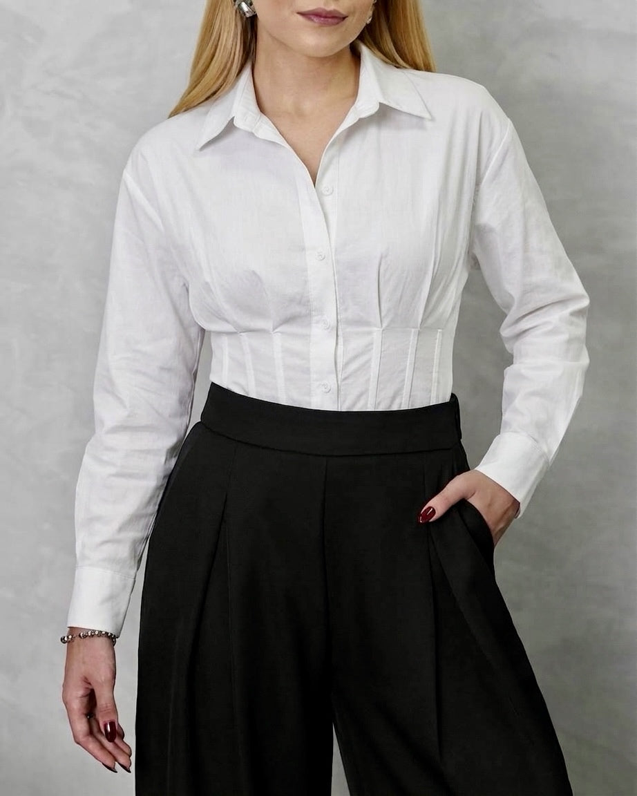 Body Estilo Camisa de Manga Larga