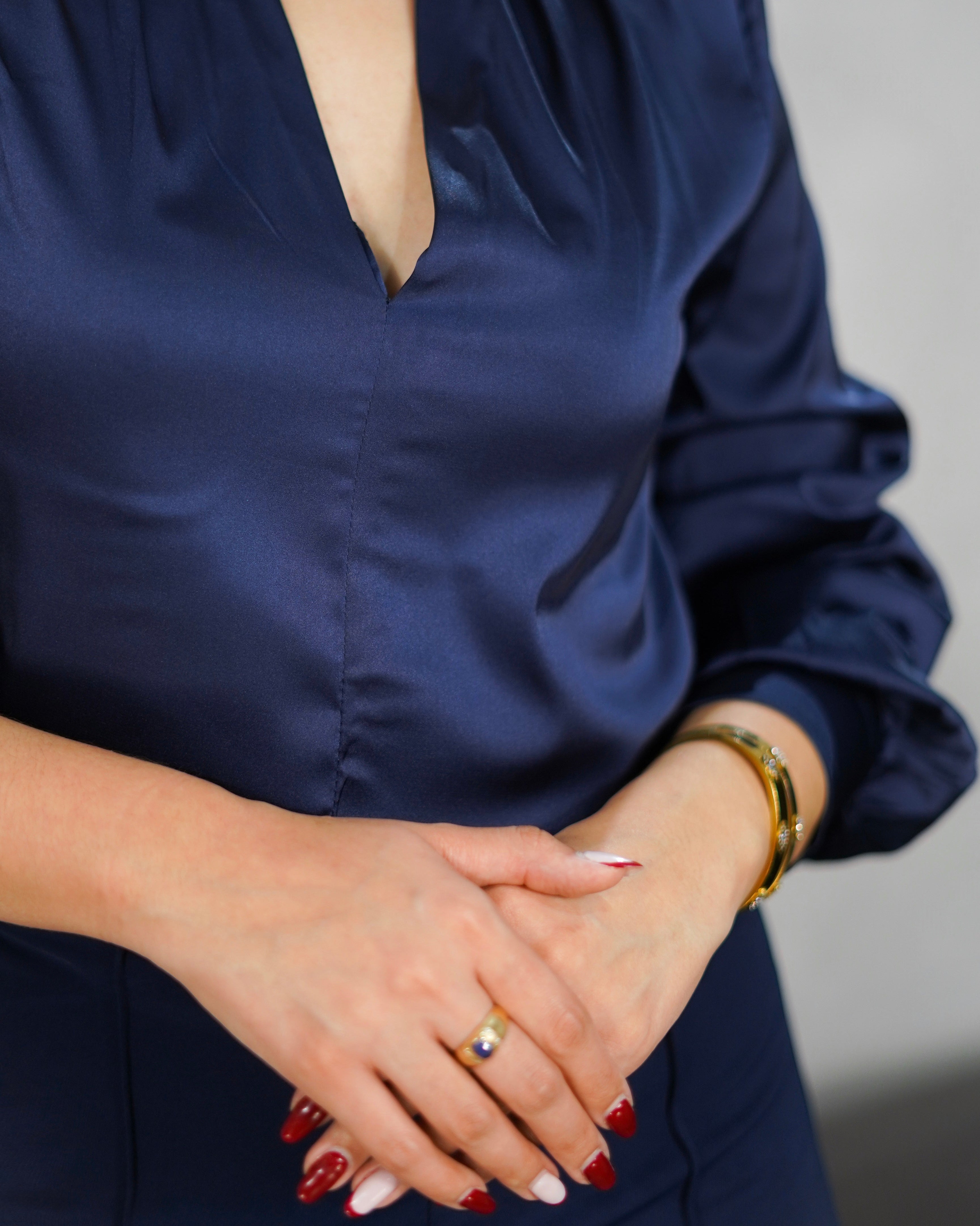 Blusa de seda manga larga