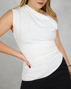 Blusa asimetrica corte griego larga