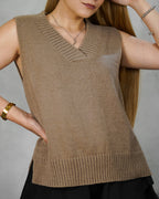 Chaleco tejido largo