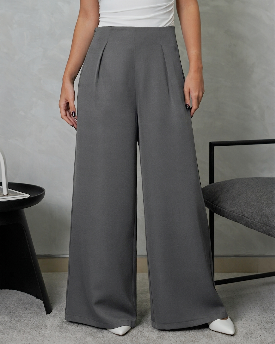 Pantalón ancho alto con pinzas