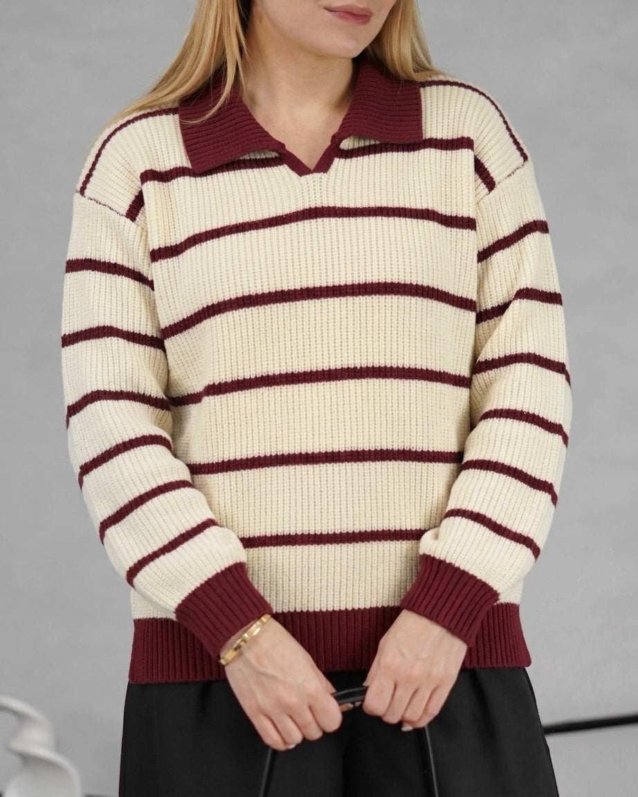 Sweater tejido de rayas finas