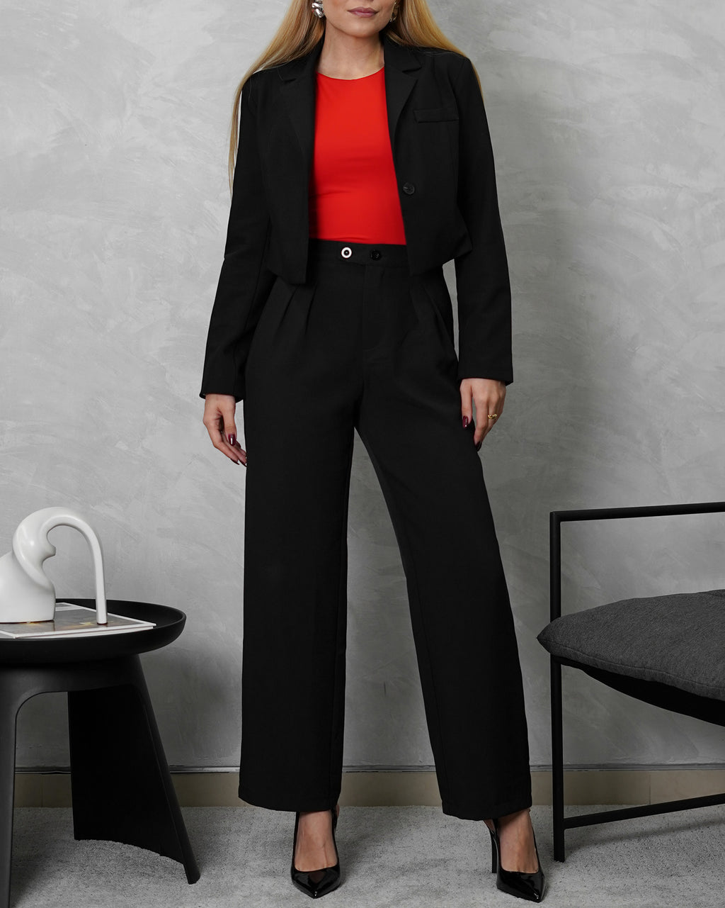 Blazer manga larga corto