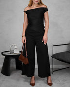 Blusa asimetrica de hombro amarrado