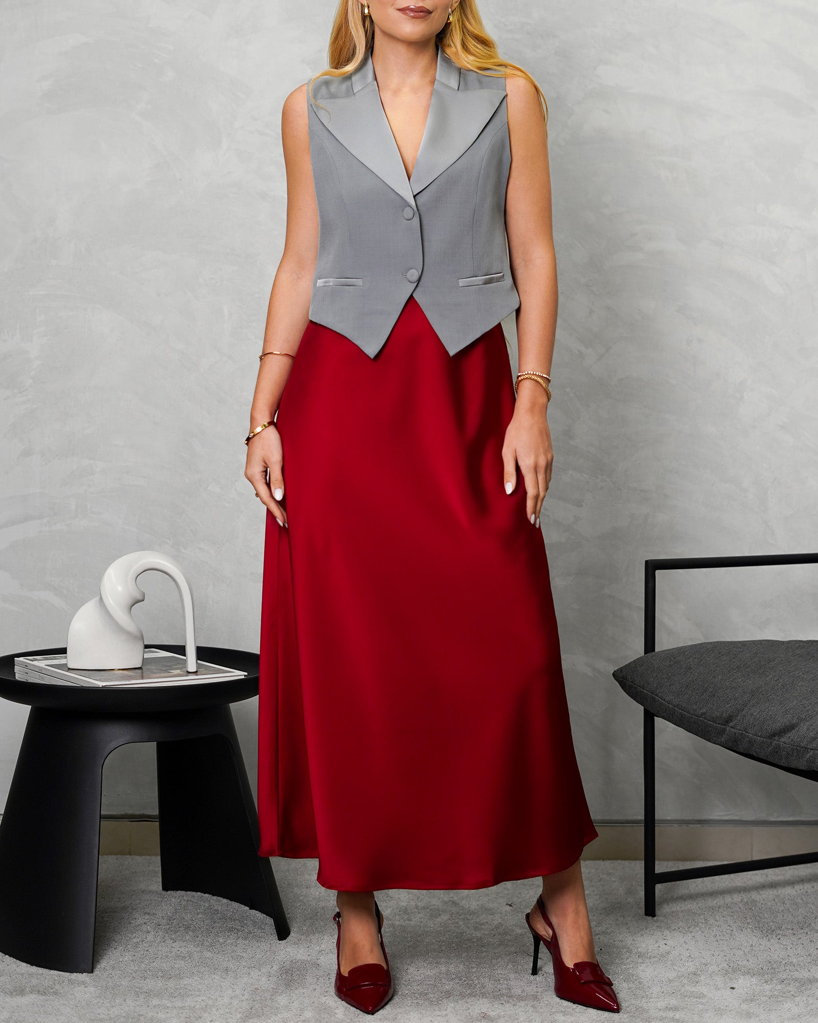 chaleco de dos botones