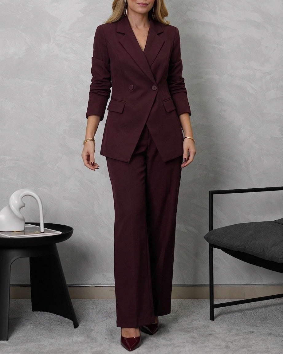 Conjunto de pantalón y blazer manga larga