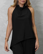 Conjunto de pantalón y blusa al cuello