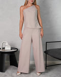 Conjunto de pantalón y blusa de 2 tiras finas