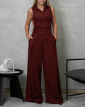Conjunto de pantalón y chaleco amarrado atrás