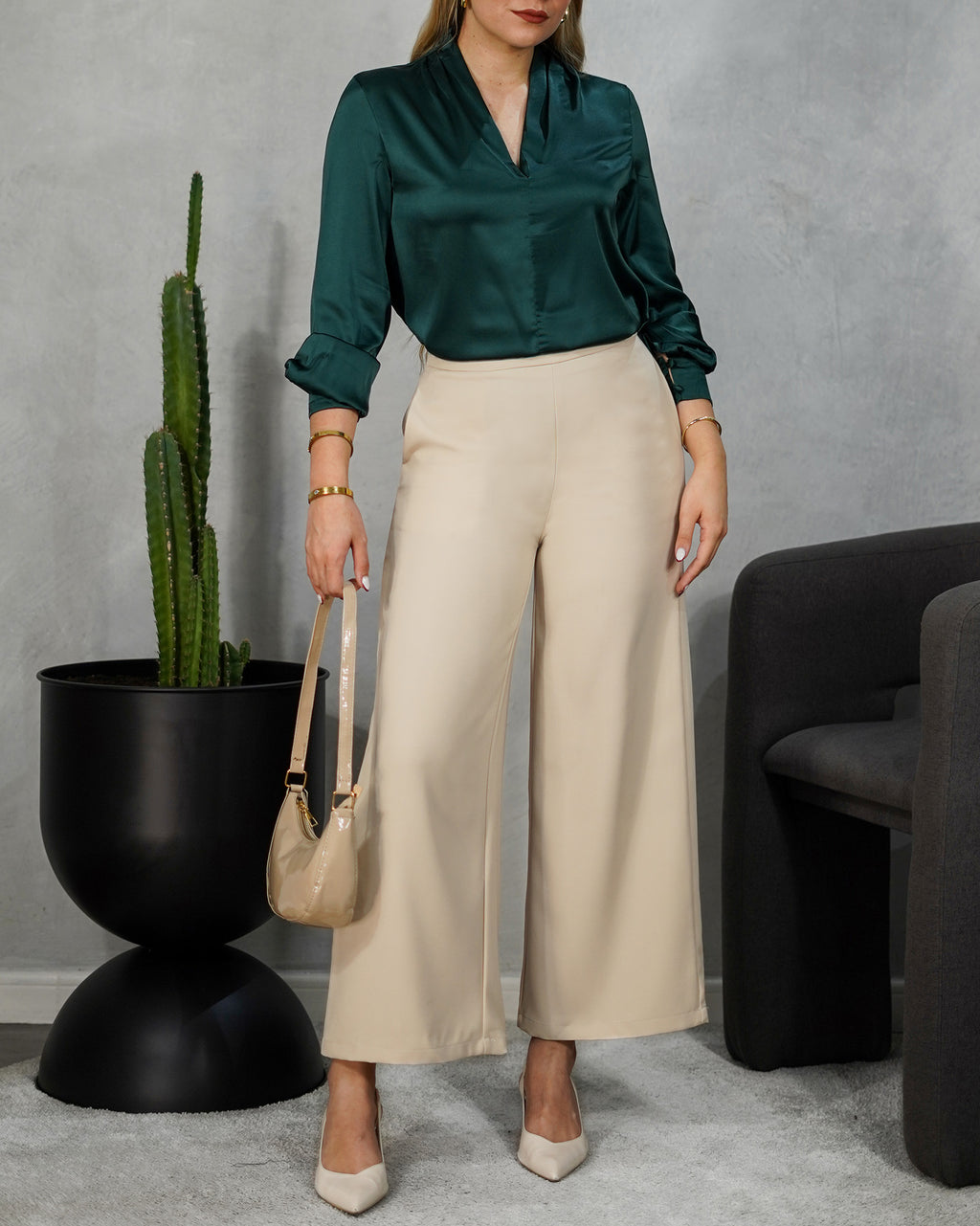 Pantalón ancho al tobillo