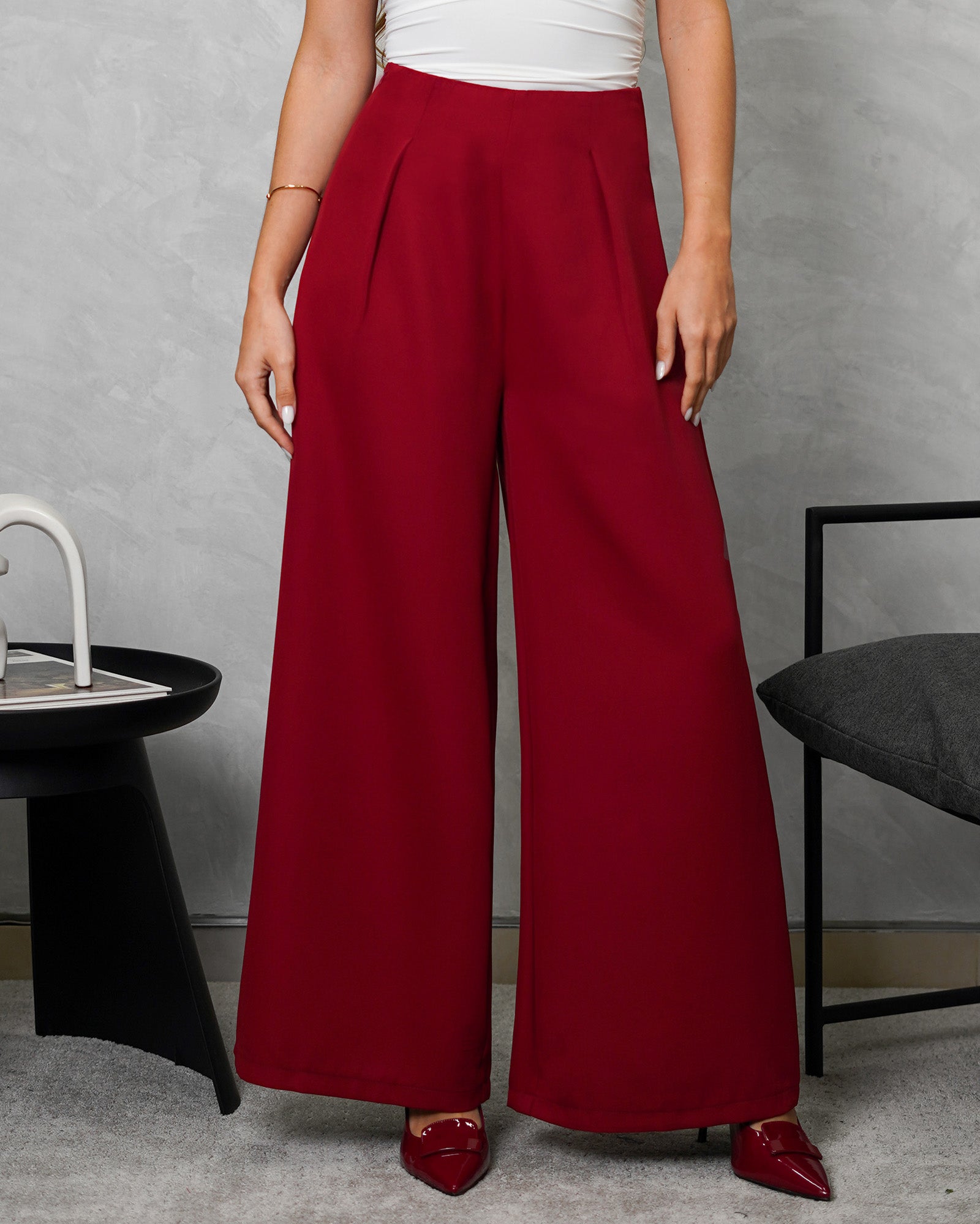 Pantalón ancho alto con pinzas