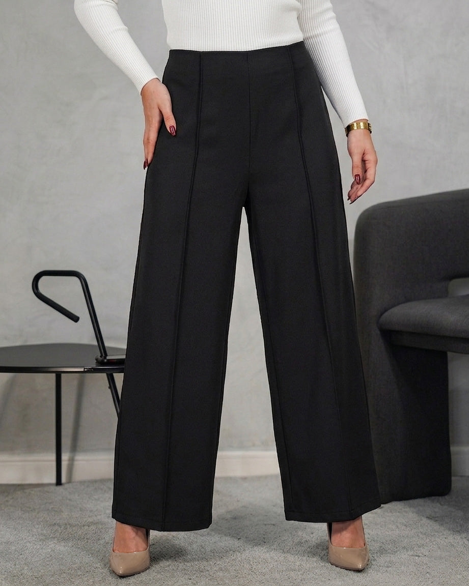 Pantalón ancho con lineal de tela en medio