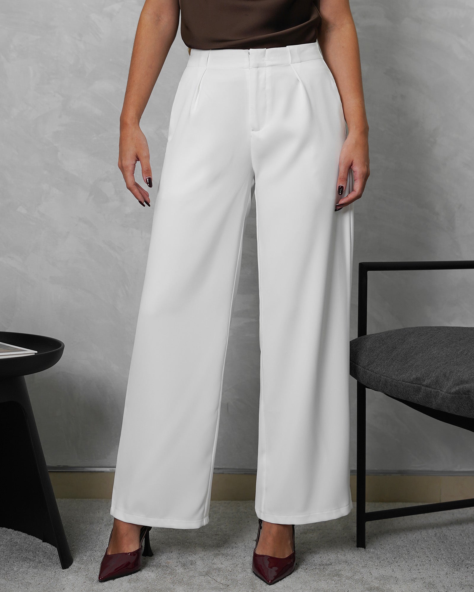 Pantalón Ancho de pinzas sin boton