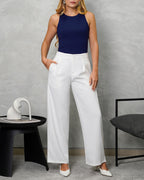 Pantalón Ancho de pinzas sin boton