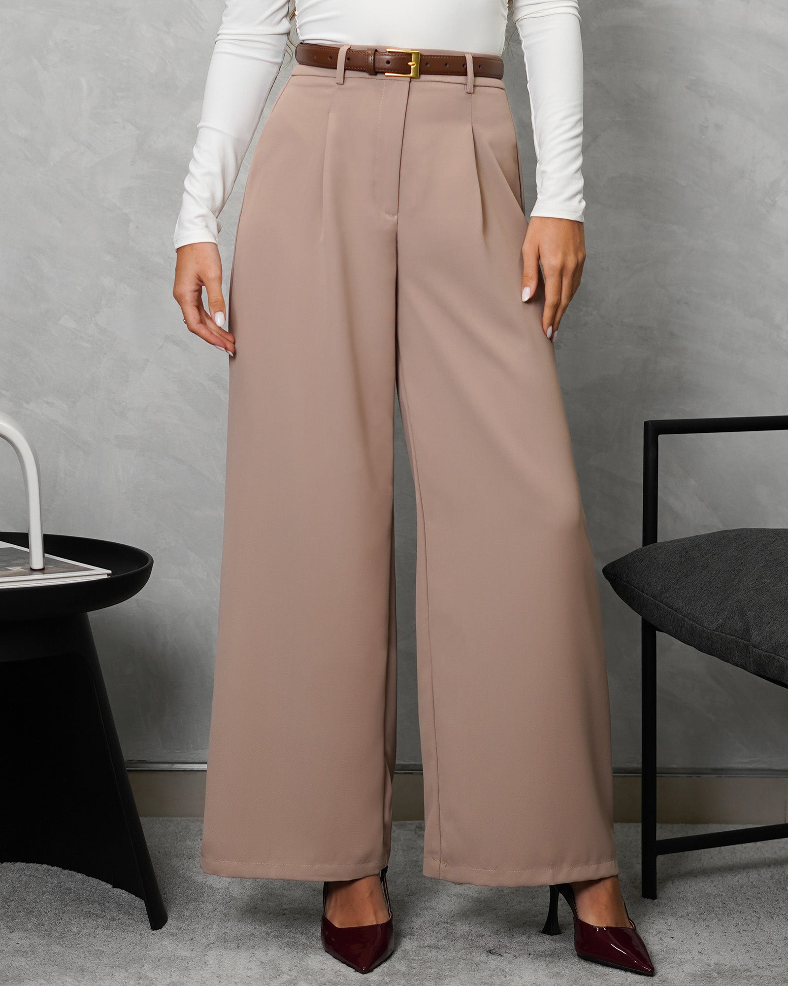 Pantalón Ancho de pinzas sin boton