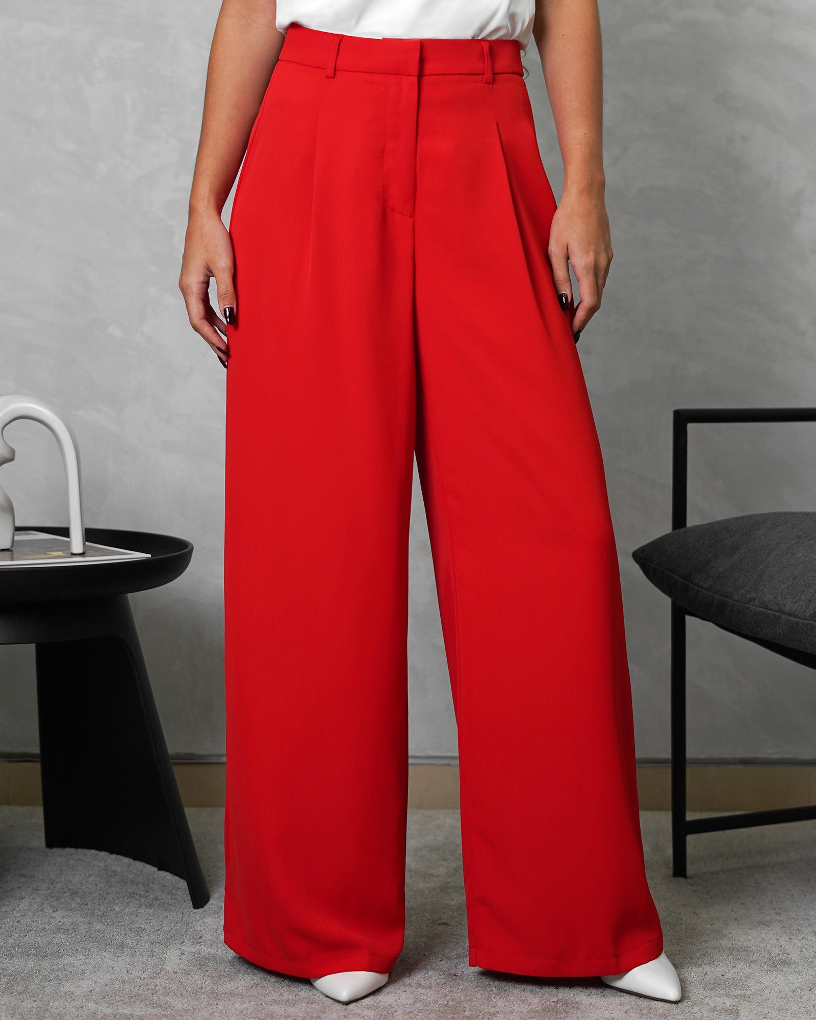 Pantalón Ancho de pinzas sin boton