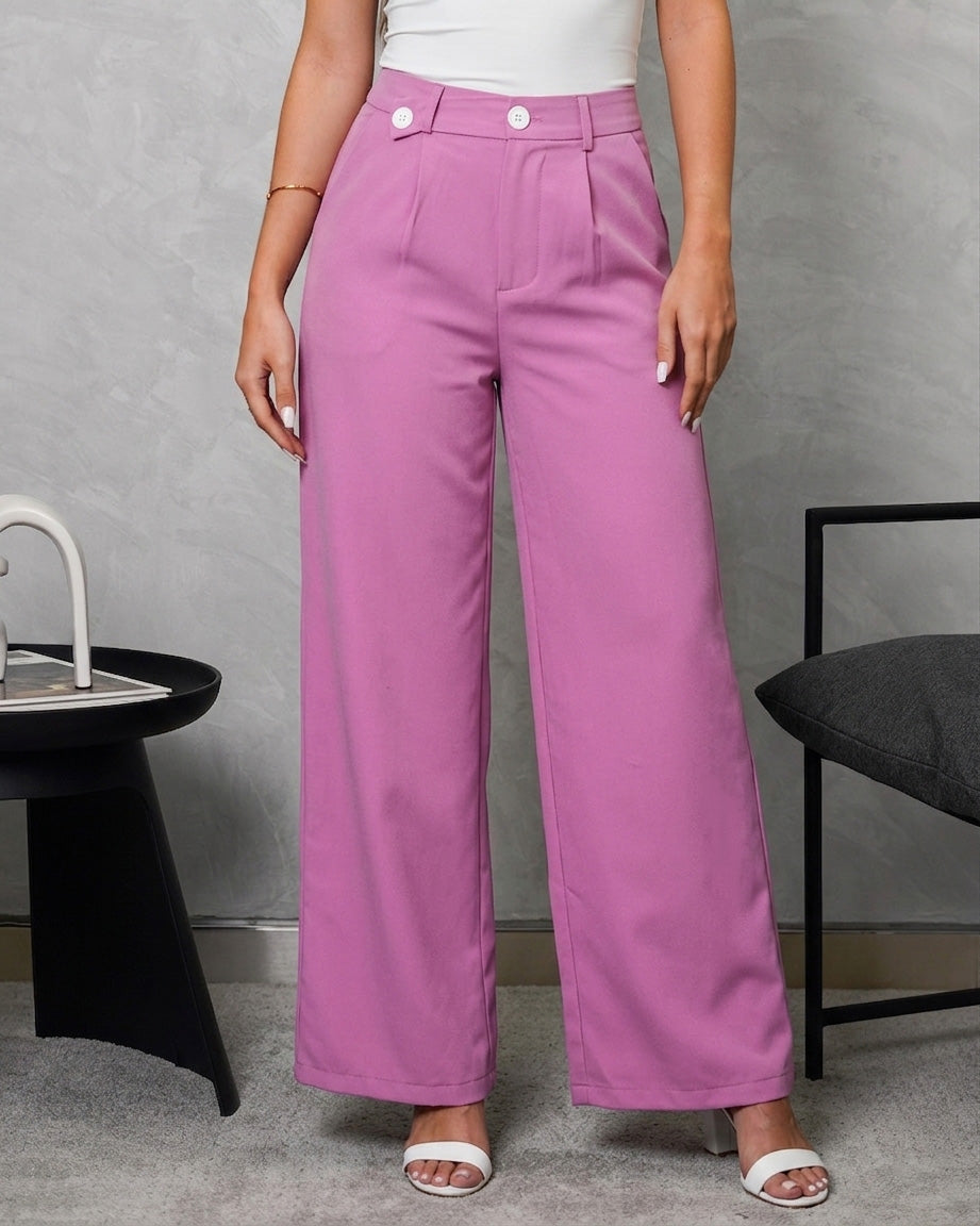 Pantalón ancho doble boton