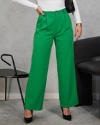 Pantalón ancho largo de boton