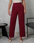 Pantalón recto de dos botones horizontales