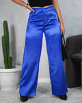 Pantalón satinado ancho largo