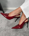 Stilettos altos dos tonos con accesorio adelante