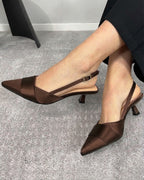 Stilettos con franja adelante tacón bajo