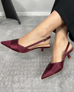 Stilettos con franja adelante tacón bajo