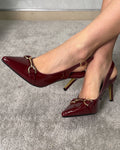stilettos semicompletos con accesorio adelante