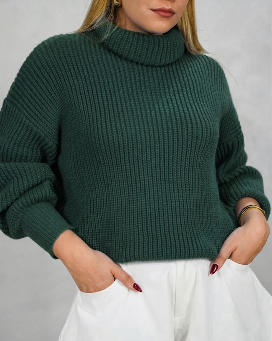 Sweater tejido cuello tortuga