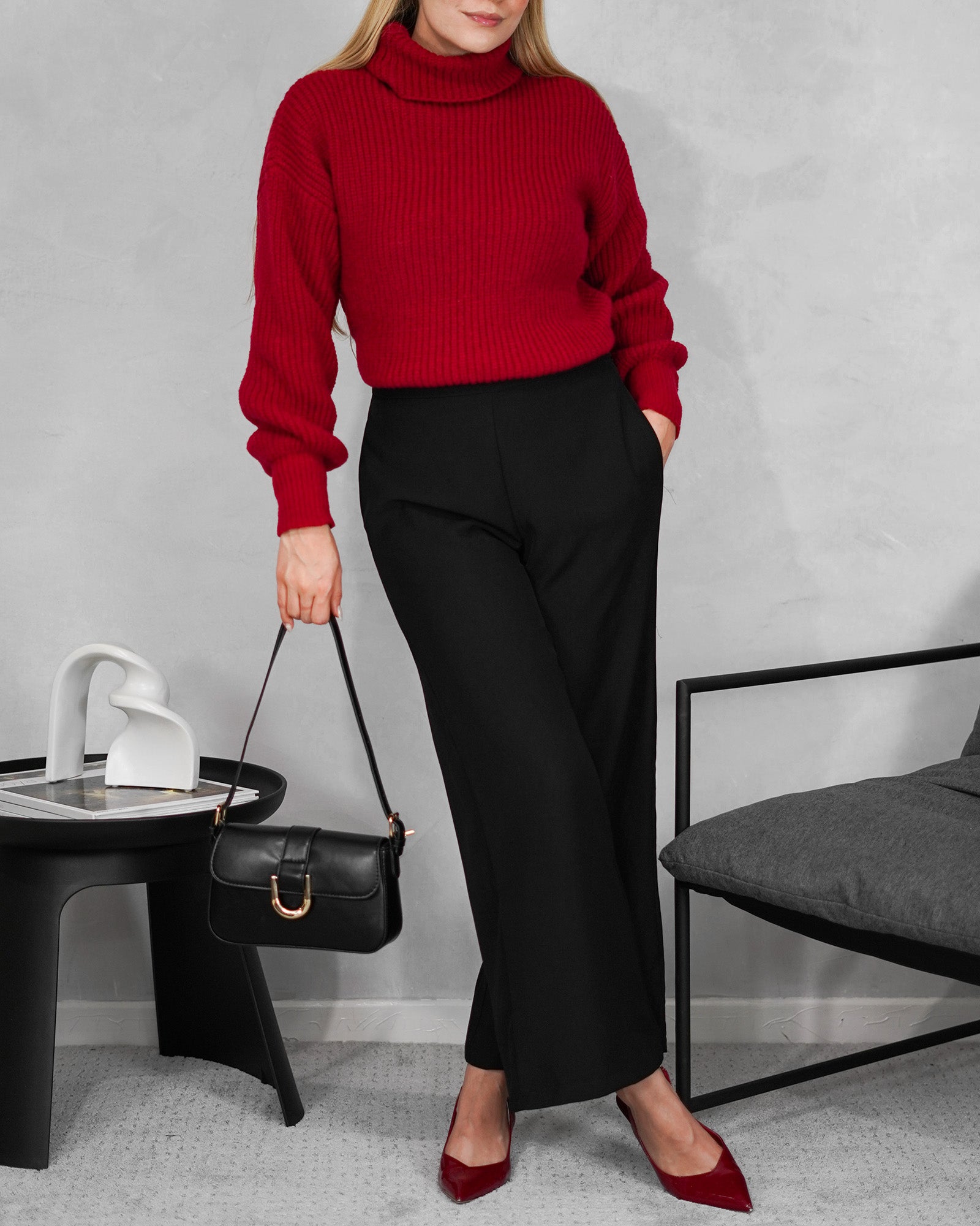 Sweater tejido cuello tortuga