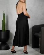 Vestido largo de tiras en V